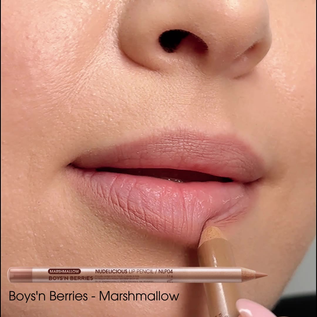 Video Creion Buze Boys`n Berries Nudelicious Lip Pencil Marshmallow