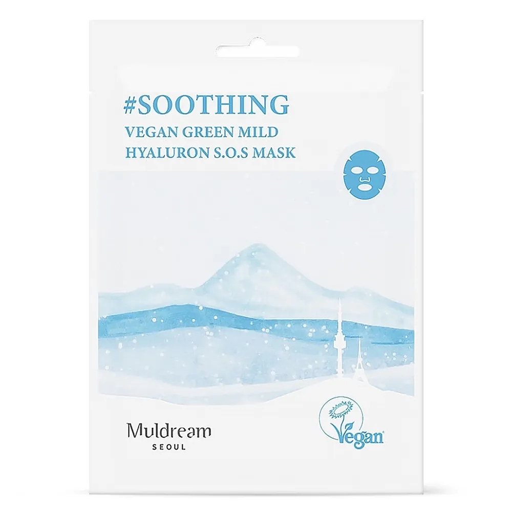 Masca Intens Hidratanta cu Acid Hialuronic Muldream Vegan Green Mild HYALURON S.O.S Mask