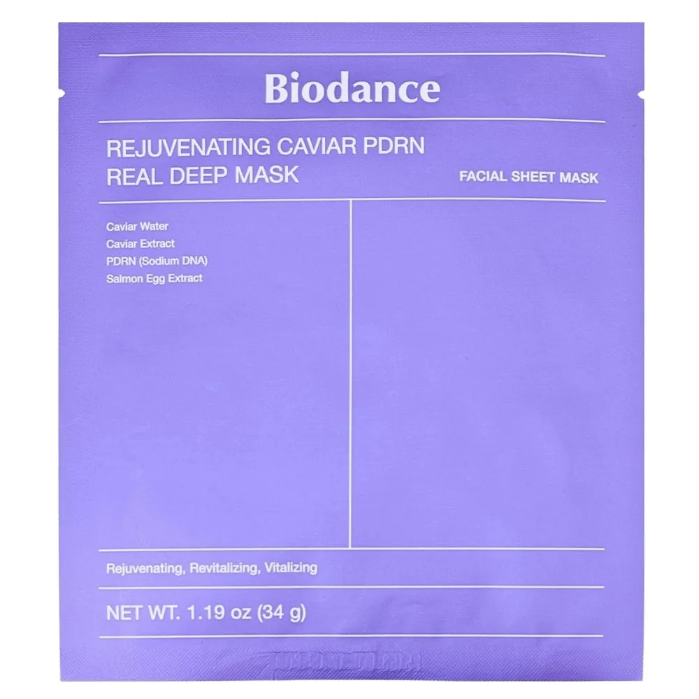 Mască Facială cu PDRN și Extract de Caviar pentru Regenerare Biodance Rejuvenating Caviar PDRN Real Deep Mask