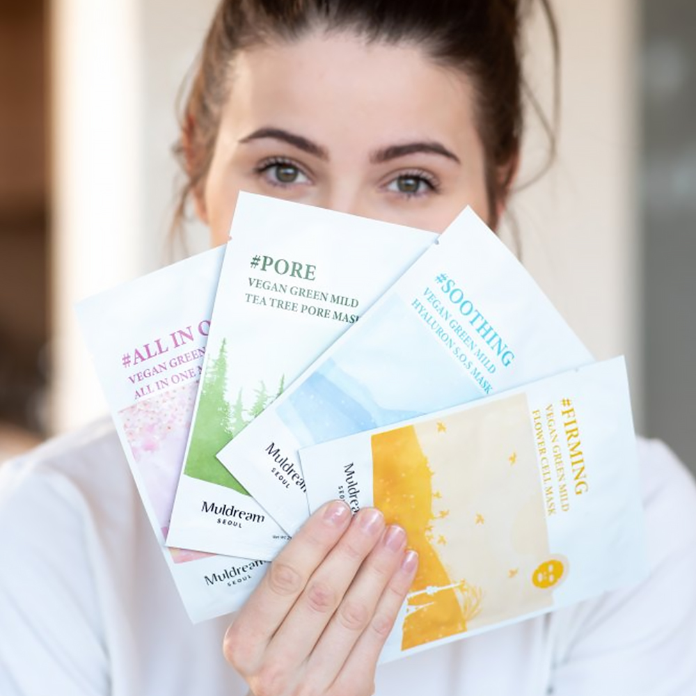 Masca Intens Hidratanta cu Acid Hialuronic Muldream Vegan Green Mild HYALURON S.O.S Mask