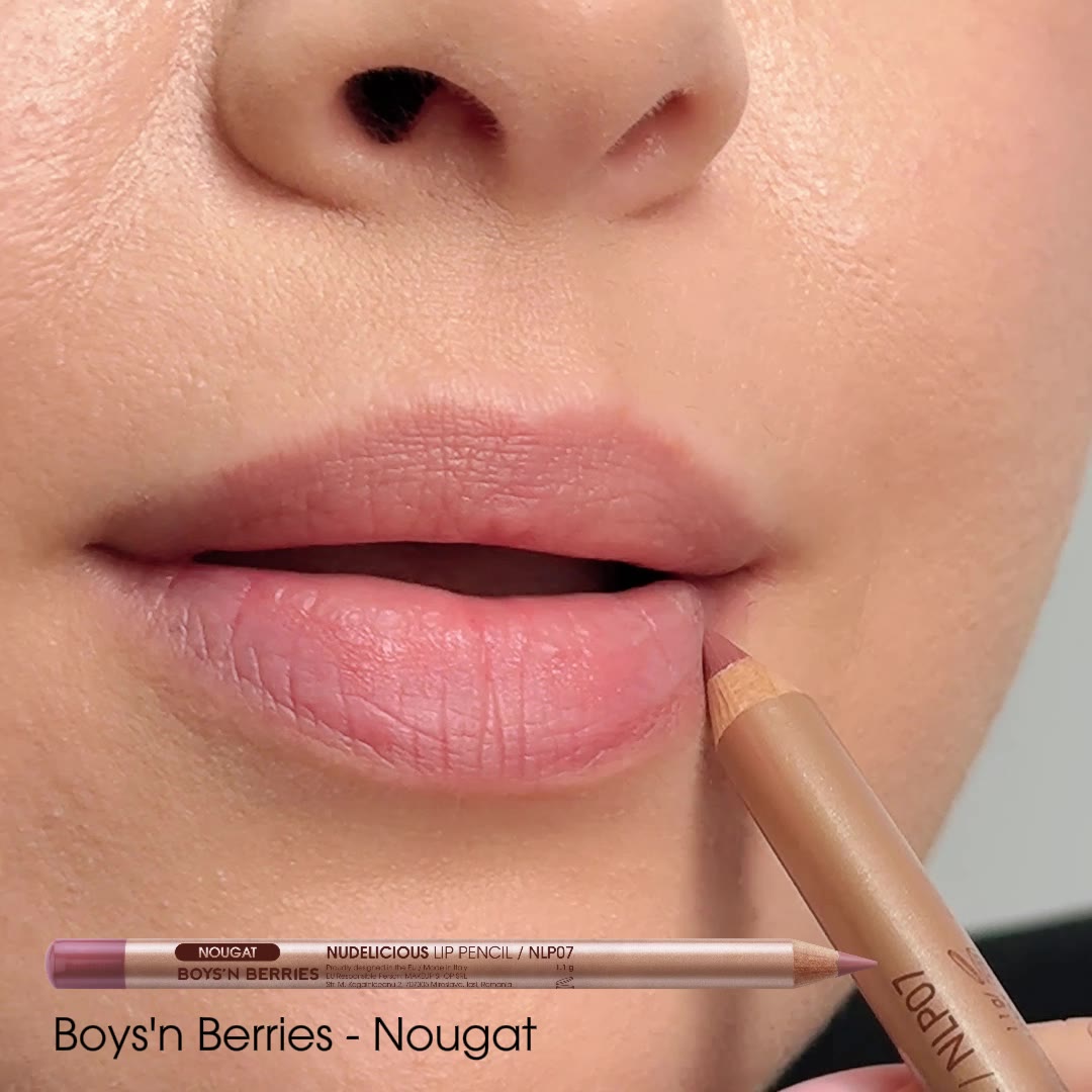 Video Creion Buze Boys`n Berries Nudelicious Lip Pencil Nougat