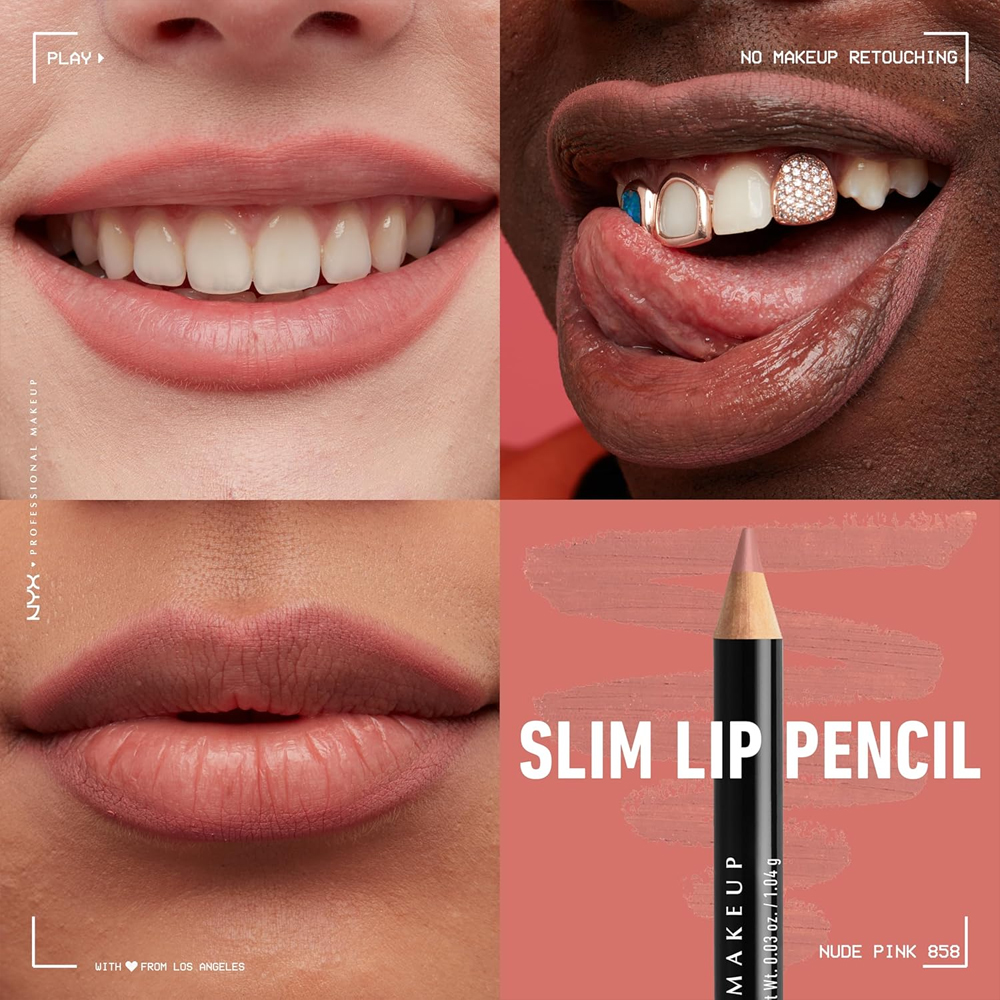 Creion buze NYX Professional Makeup Slim Lip Pencil Nude Pink - imagine 2
