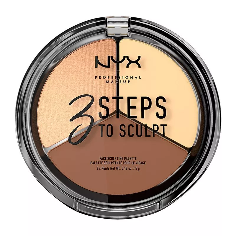 Paleta Conturare NYX Professional Makeup 3 Steps To Sculpt Light
