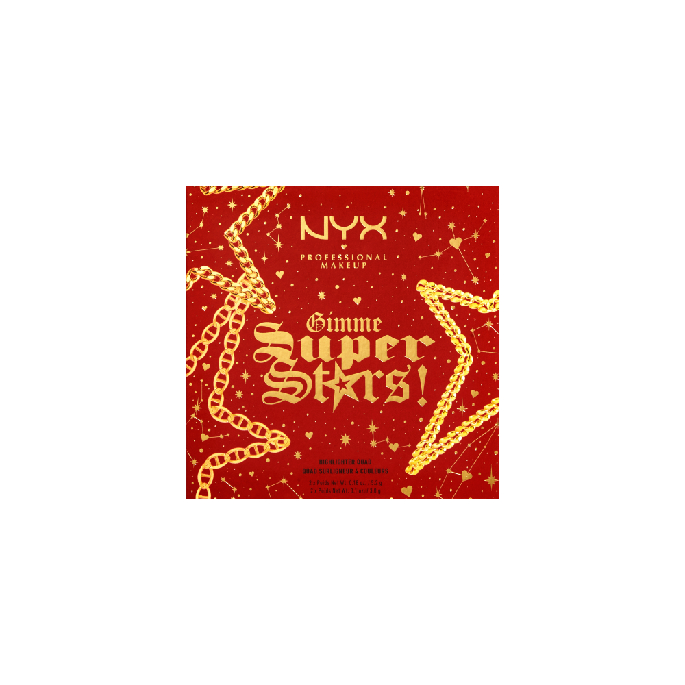 Paleta iluminatoare NYX Professional Makeup Gimme Super Stars! Highlighter Quad Moon Metals