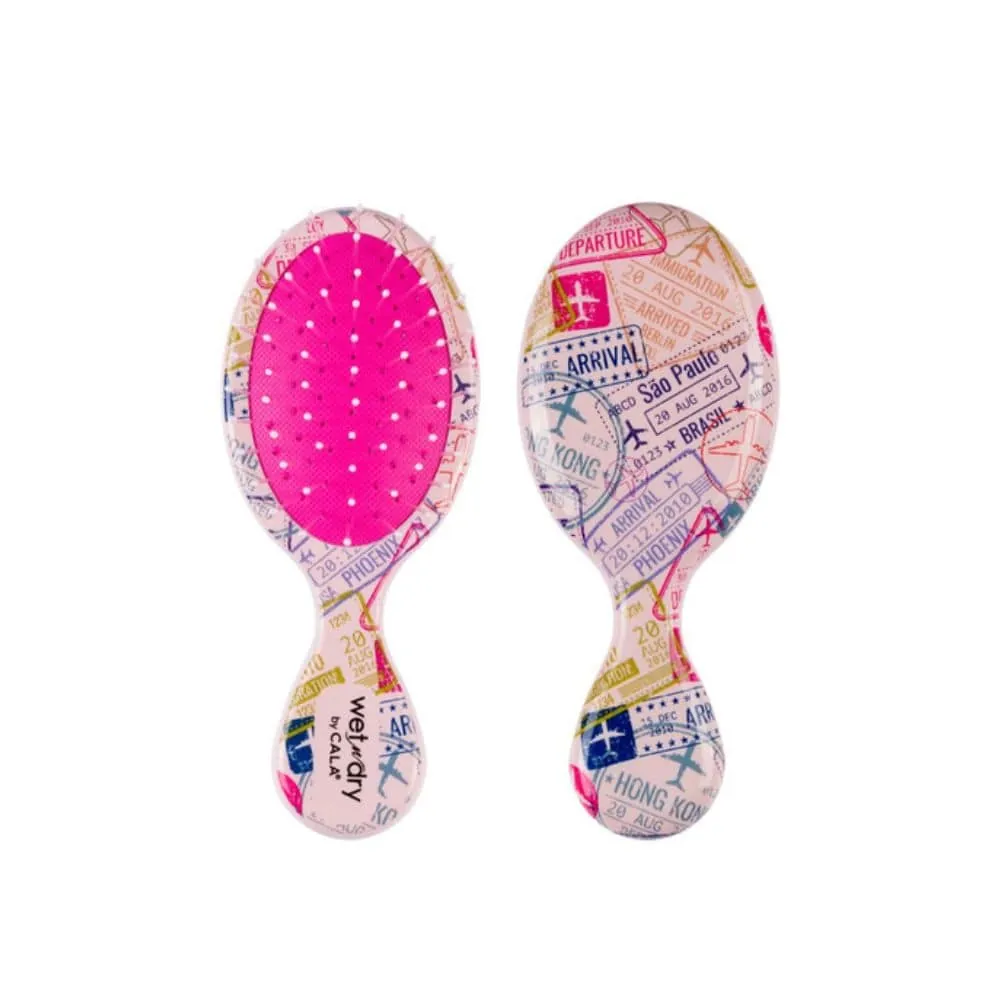 Perie MINI pentru Descalcirea Parului CALA Wet-N-Dry Hair Detangler - World Traveler