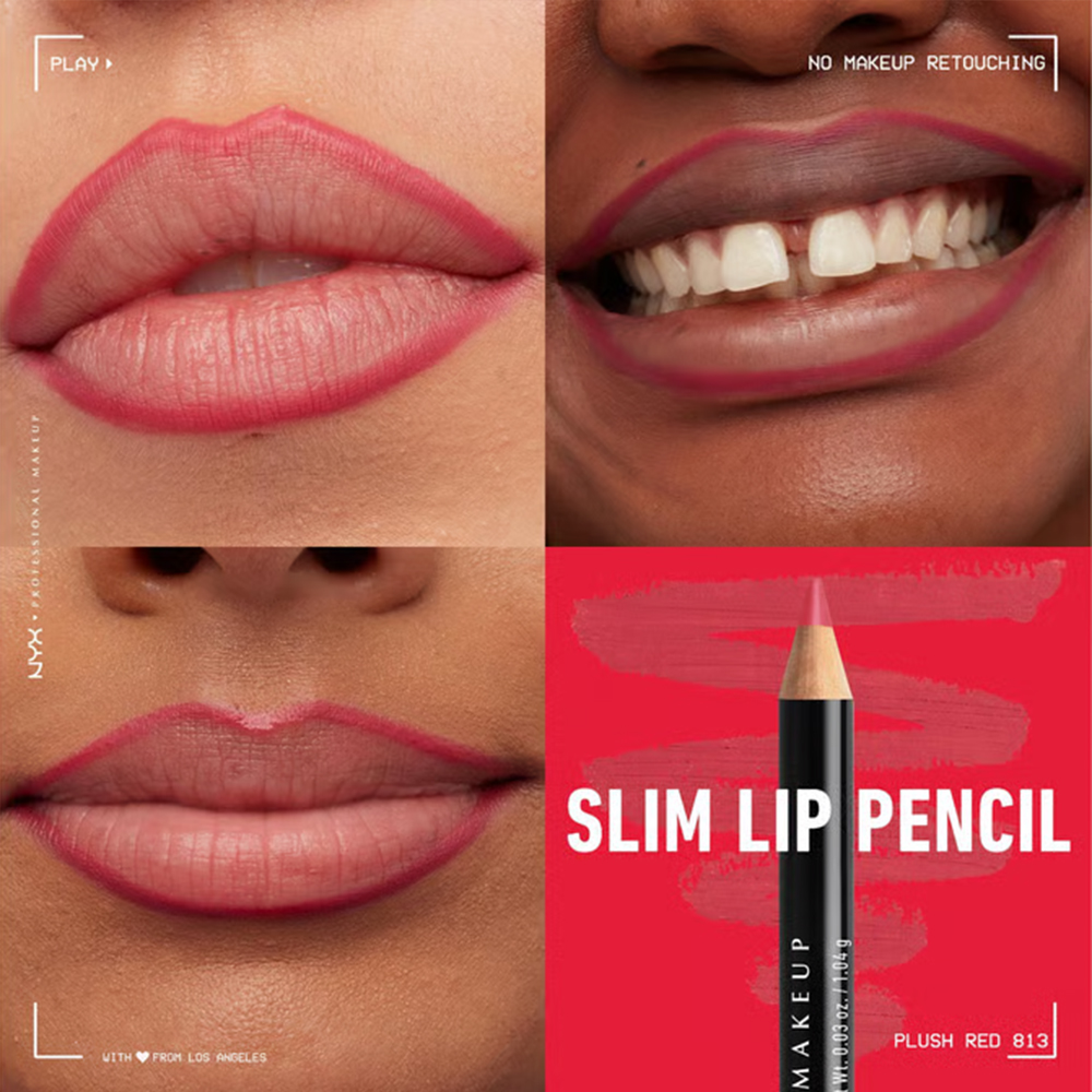 Creion buze NYX Professional Makeup Slim Lip Pencil Plush Red - imagine 2