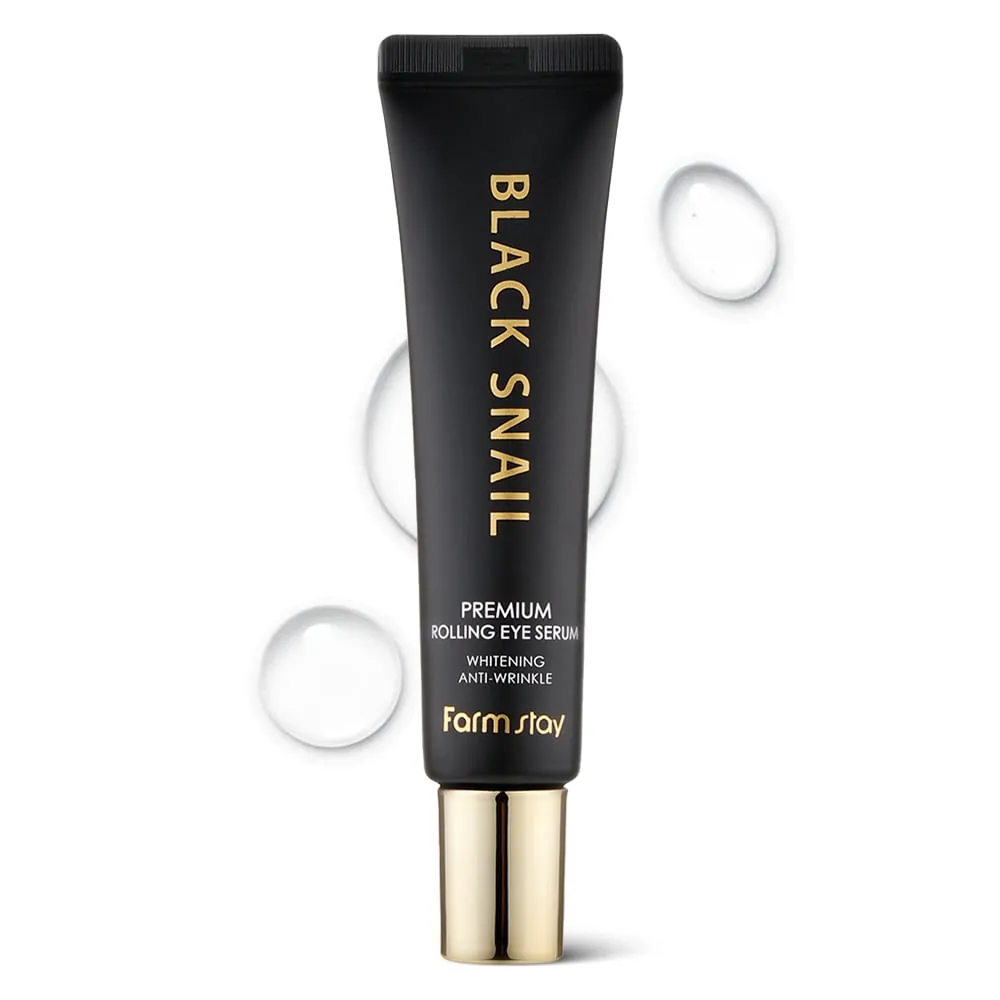Ser Concentrat pentru Zona Ochilor cu Mucina de Melc Negru Farmstay Premium Rolling Eye Serum