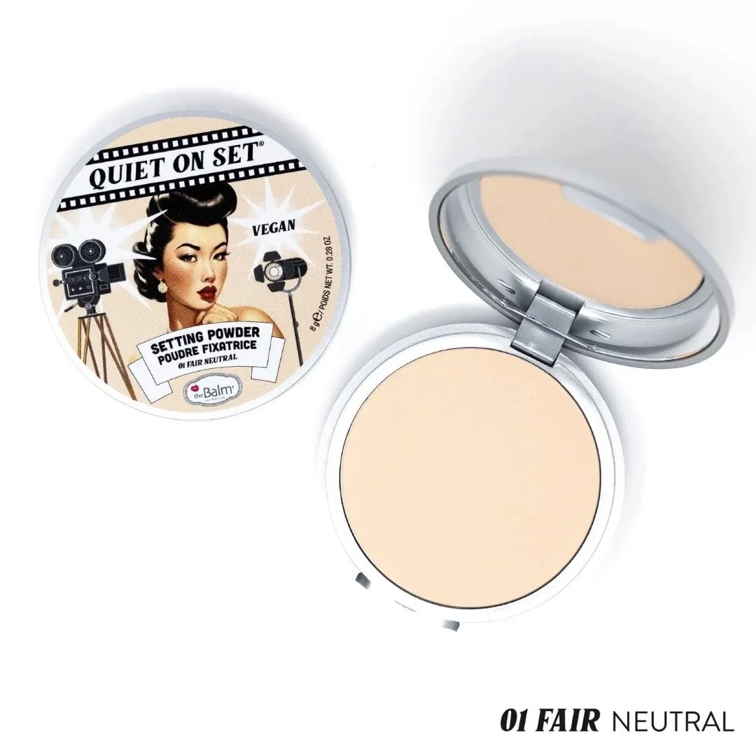 Pudra compacta theBalm Quiet on the Set 01 Fair Neutral