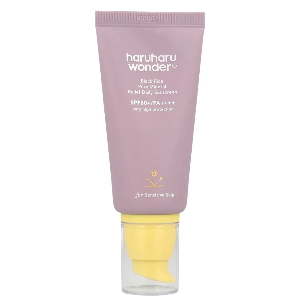 Cremă cu protecție solară minerală pentru utilizare zilnică Haruharu Wonder Black Rice Pure Mineral Relief Daily Sunscreen HaruHaru Wonder