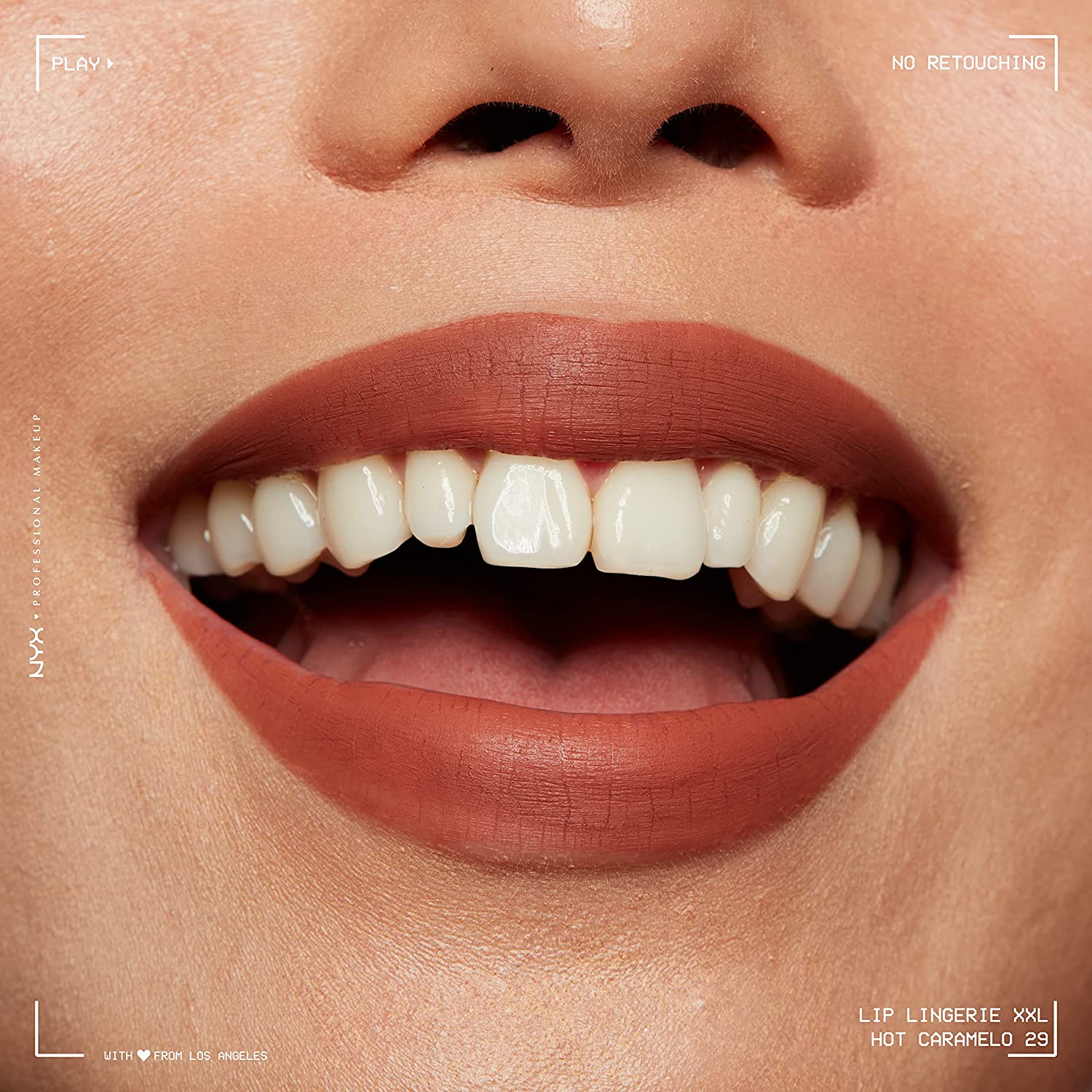 Ruj lichid mat NYX Professional Makeup Lip Lingerie XXL Hot Caramelo