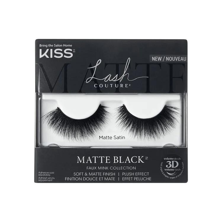 Gene false tip bandă KissUSA Lash Couture Matte Black Collection Matte Satin Kiss USA