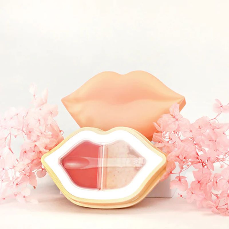 Scrub si ulei de buze Kocostar PEACH LIP DUODUO 2 in 1 Lip Scrub + Lip Oil in Cream