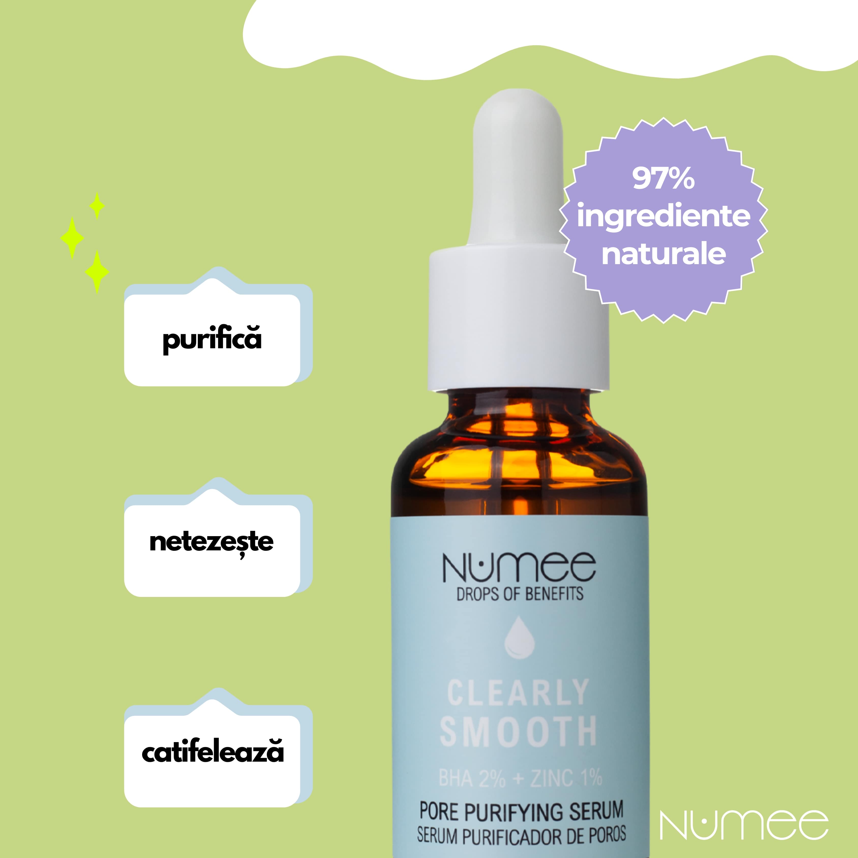Ser Fata Numee Drops Of Benefits Clearly Smooth BHA Zinc Pore Purifying Serum