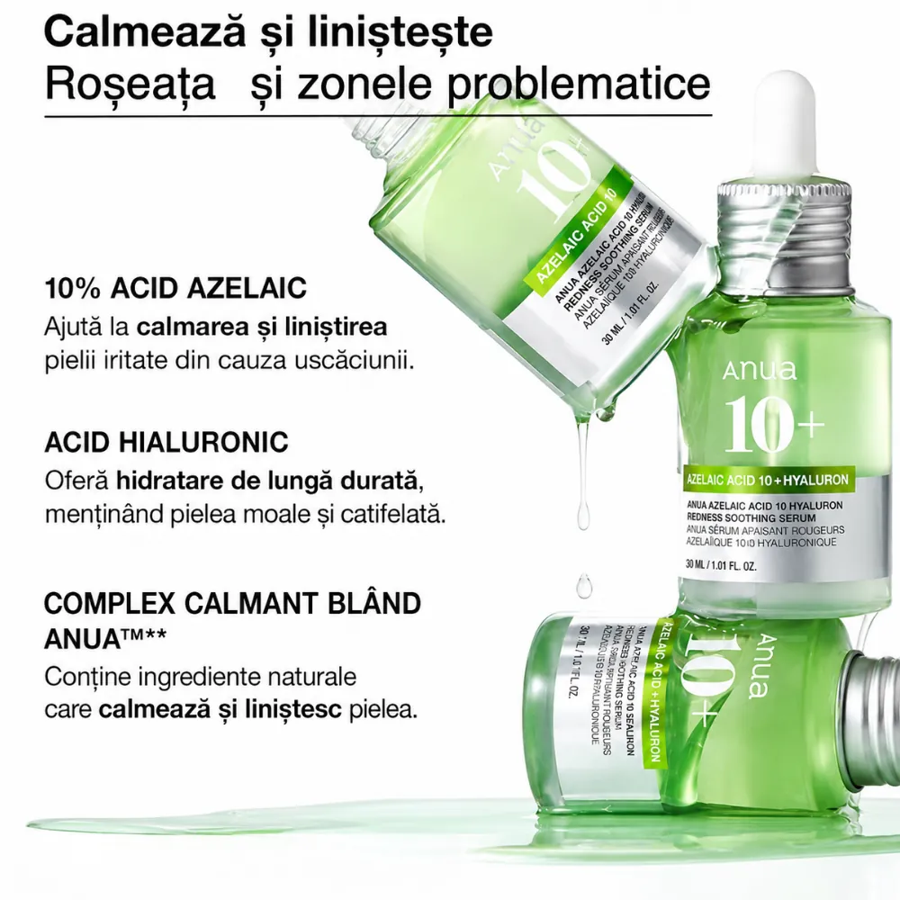 Ser pentru Calmarea Roșeții ANUA Azelaic Acid 10 Hyaluron