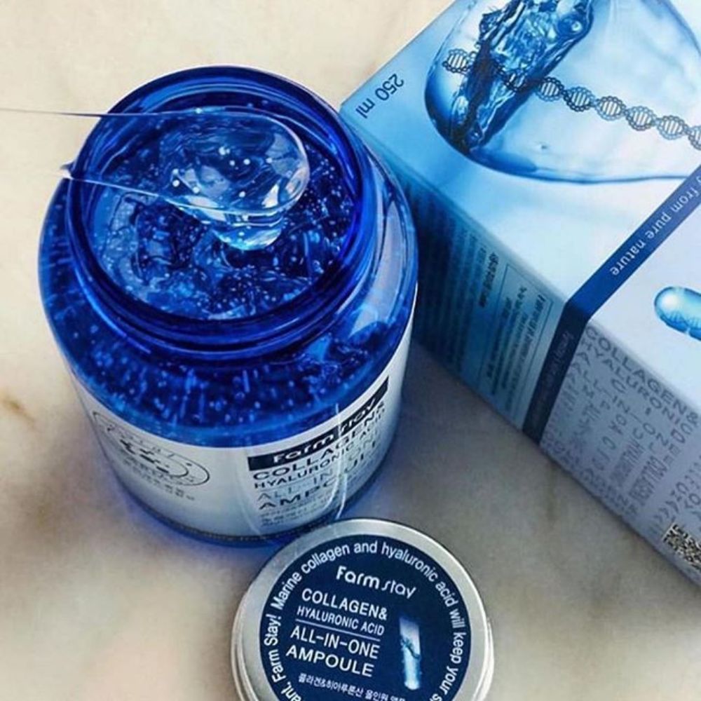 Ser Reparator cu Acid Hialuronic & Colagen Farmstay All-in-One Ampoule
