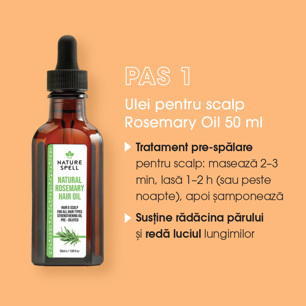 Set calatorie pt cresterea parului cu rozmarin Nature Spell Natural Hair Growth Travel Size