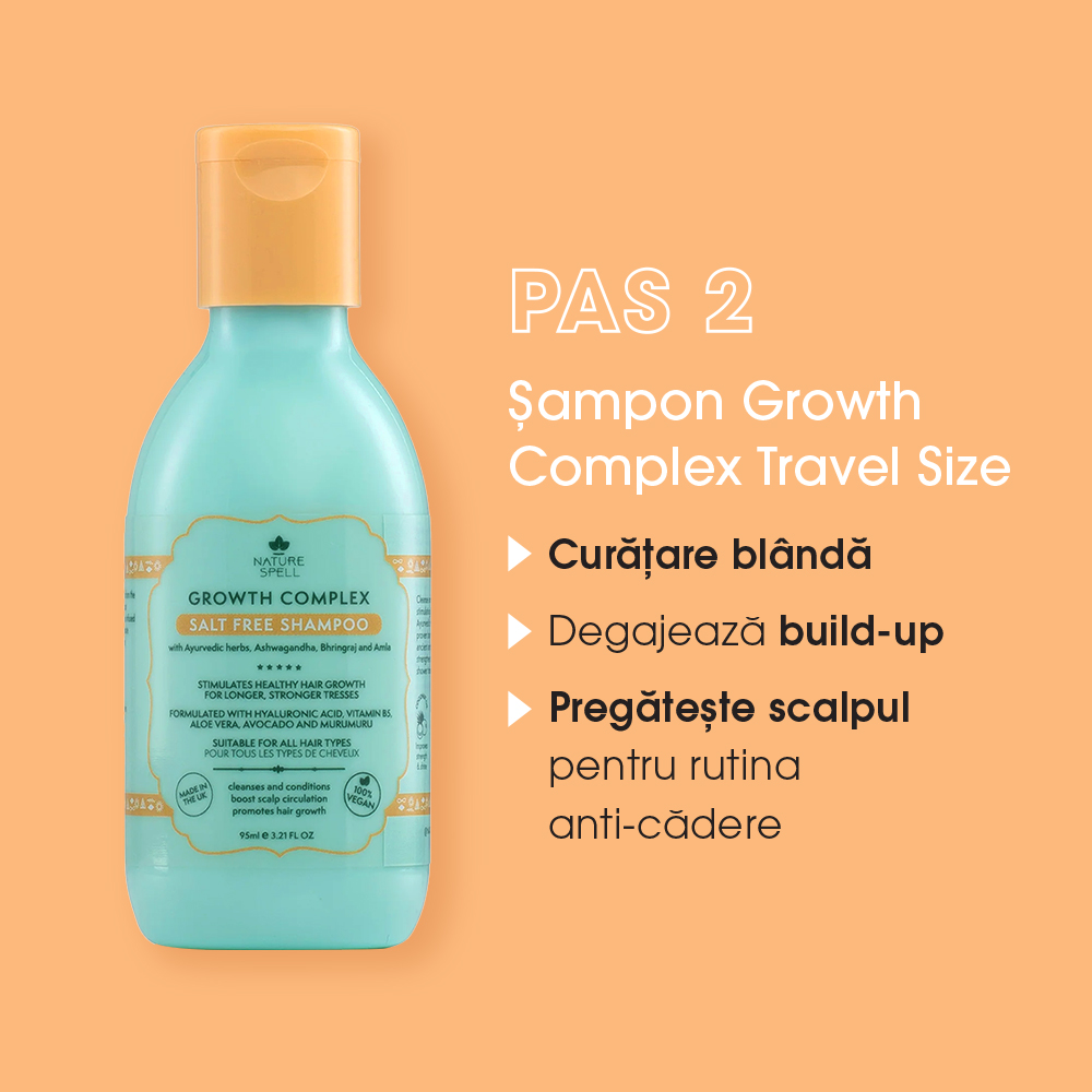 Set calatorie pt cresterea parului cu rozmarin Nature Spell Natural Hair Growth Travel Size