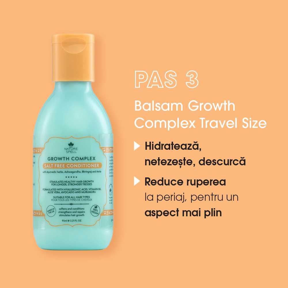 Set calatorie pt cresterea parului cu rozmarin Nature Spell Natural Hair Growth Travel Size
