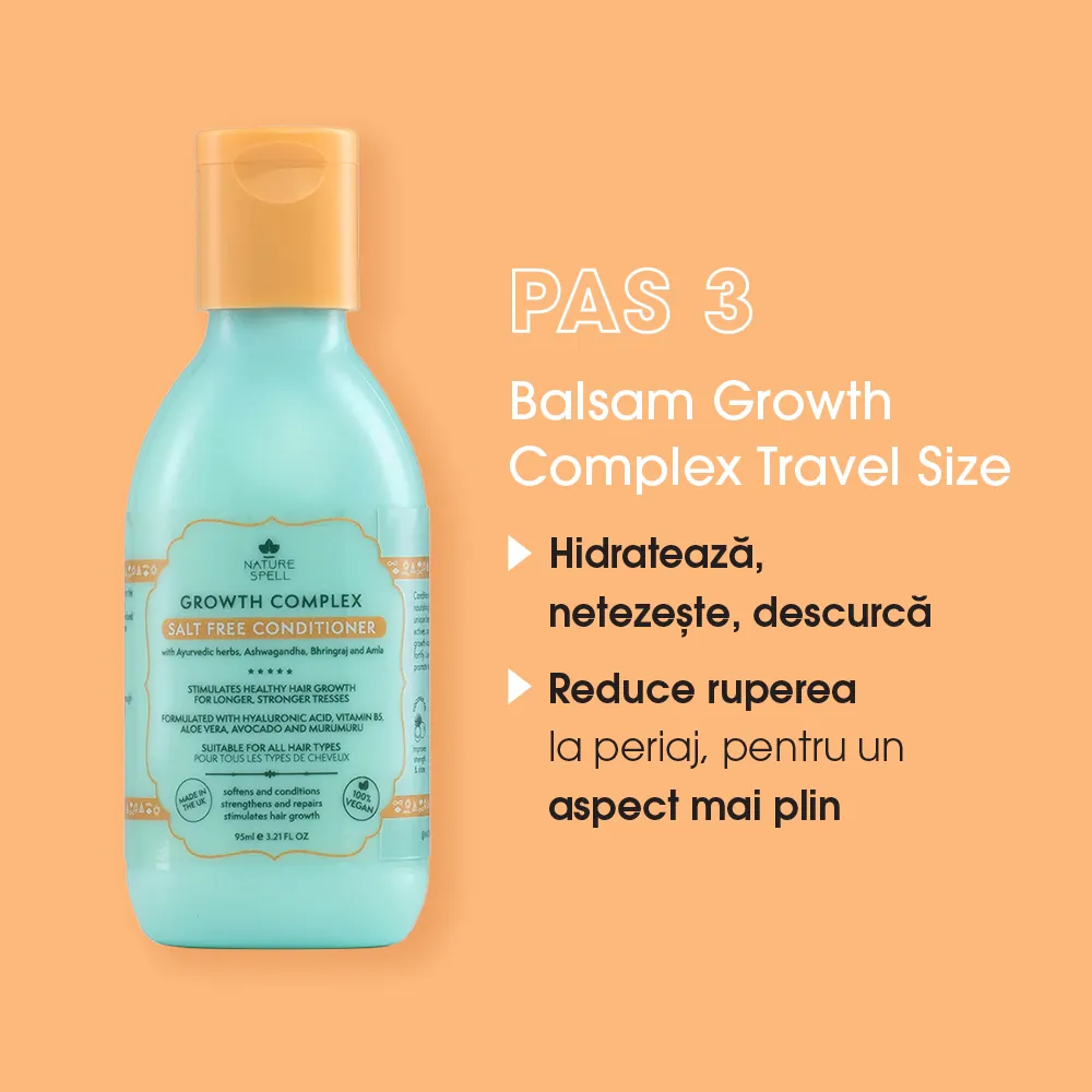 Set calatorie pt cresterea parului cu rozmarin Nature Spell Natural Hair Growth Travel Size