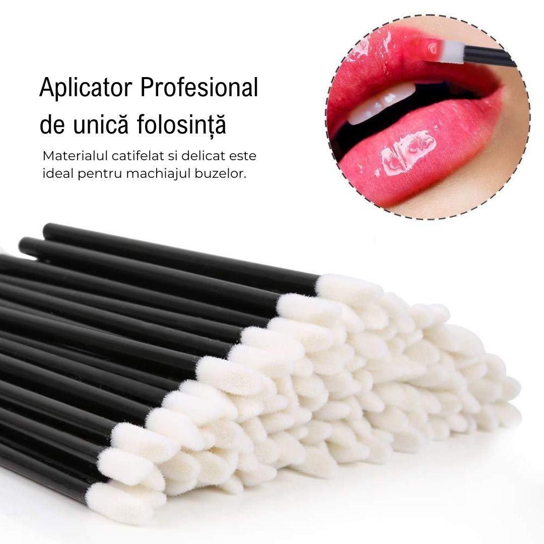 Set 50 de Aplicatoare de Unica Folosita pentru Buze Blisse Disposable Lip Brush