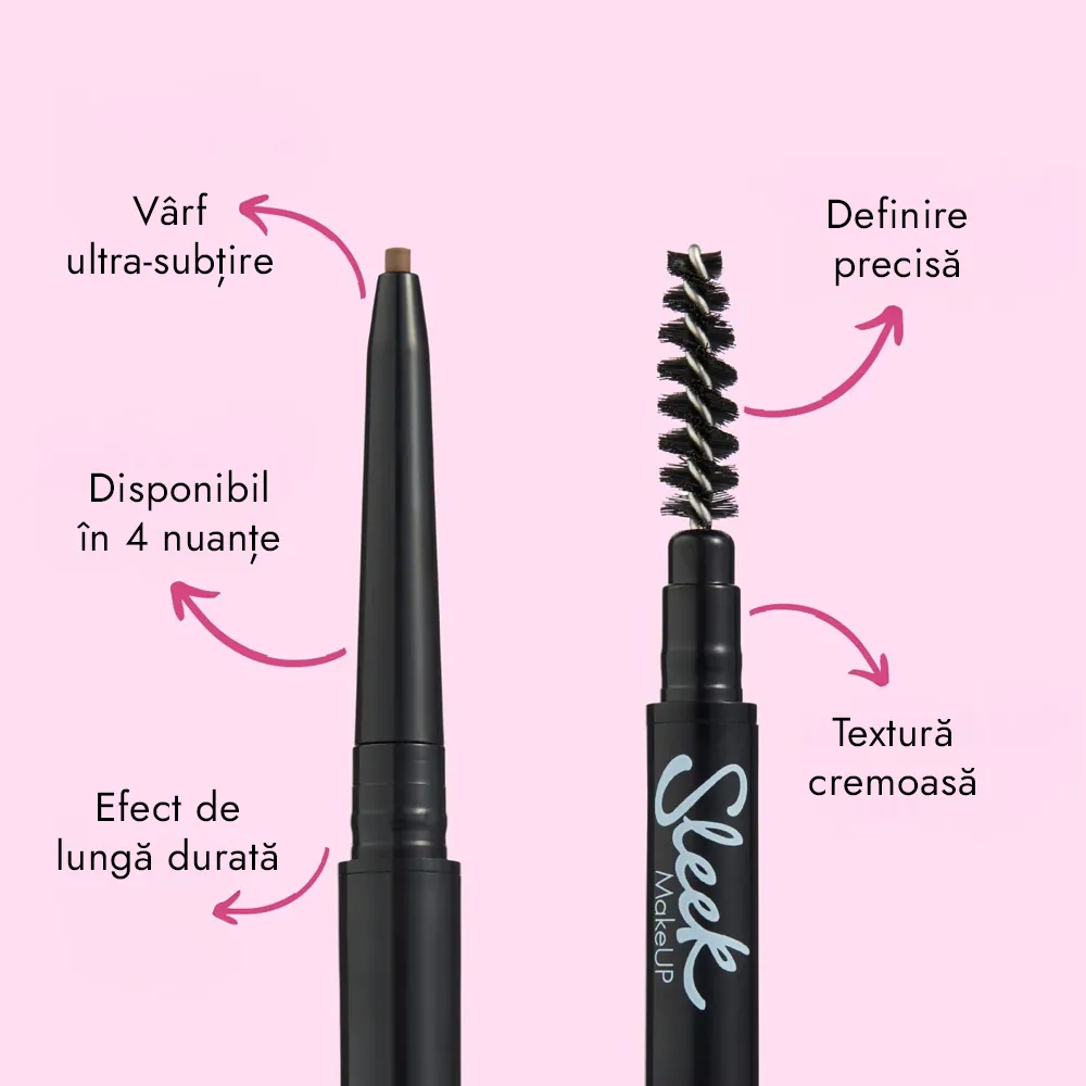 Creion sprancene Sleek MakeUP Micro Fine Brow Pencil Blonde