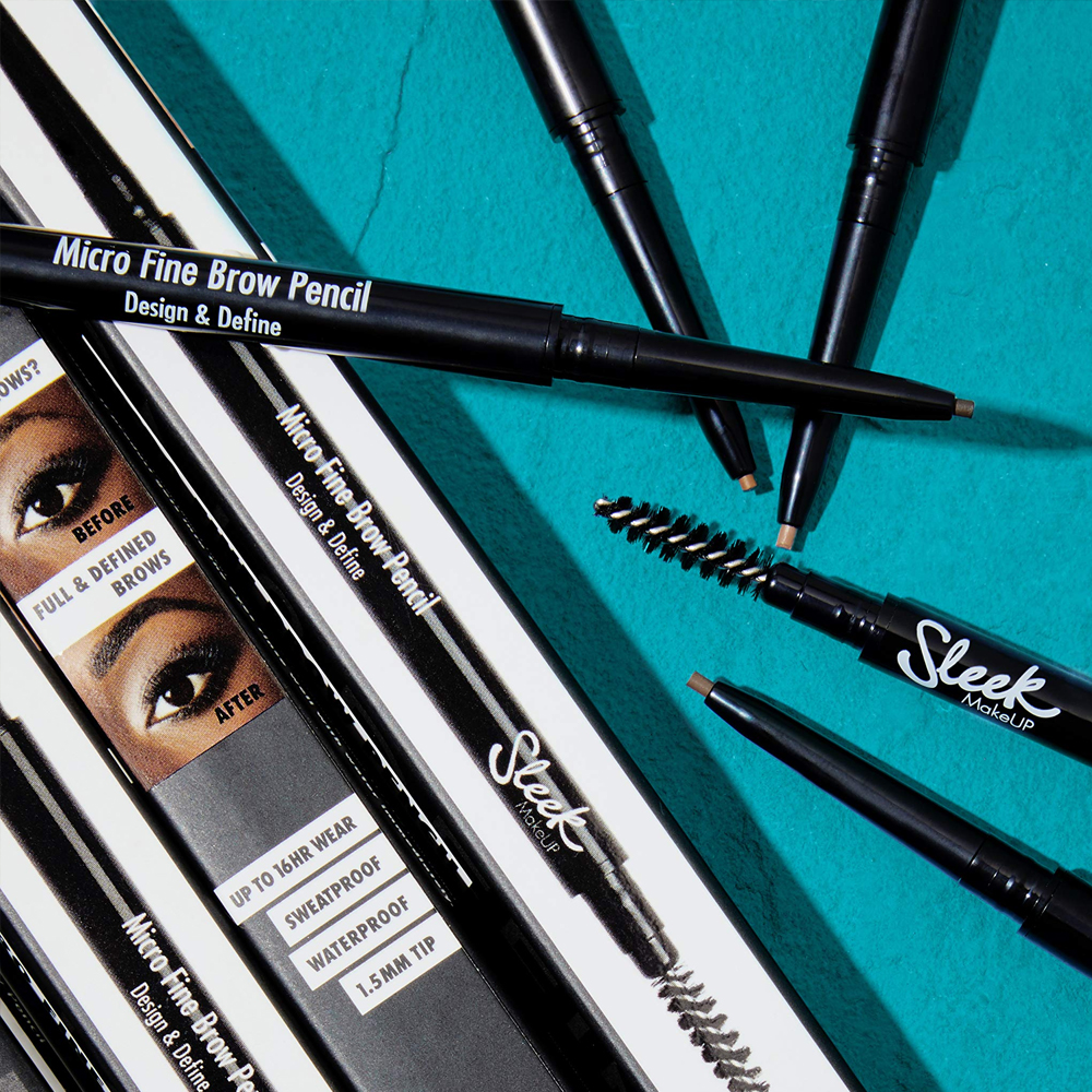 Creion sprancene Sleek MakeUP Micro Fine Brow Pencil Medium Brown