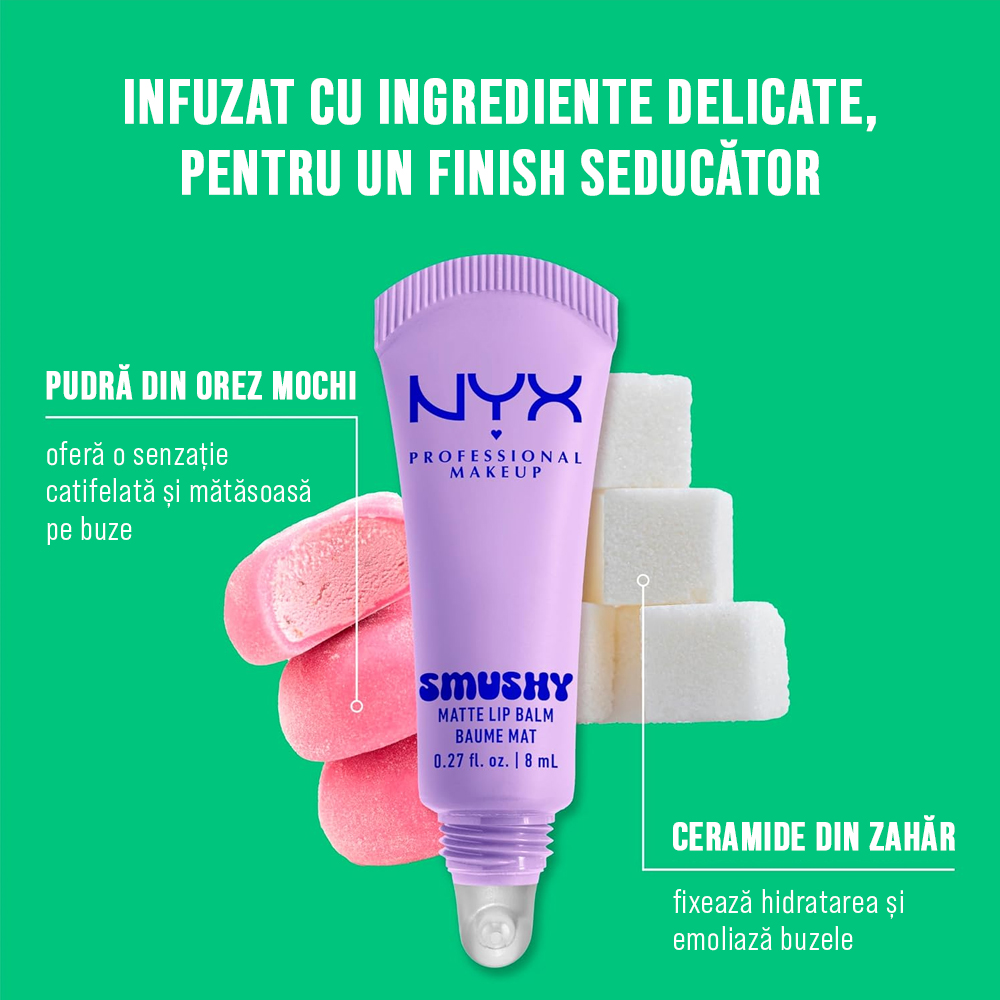 Balsam de Buze Mat Nyx Professional Makeup Smushy Matte Lip Balm Snuggle Szn