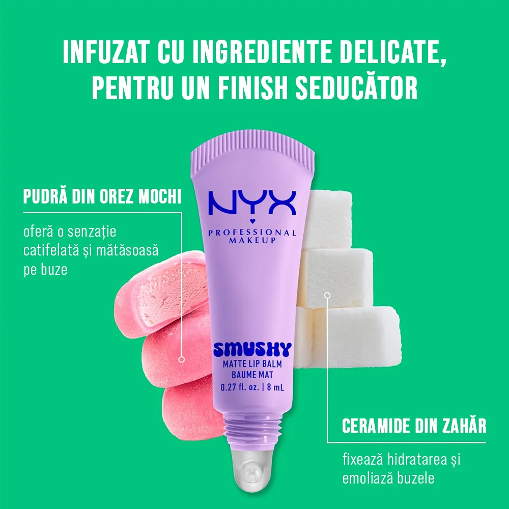 Balsam de Buze Mat Nyx Professional Makeup Smushy Matte Lip Balm