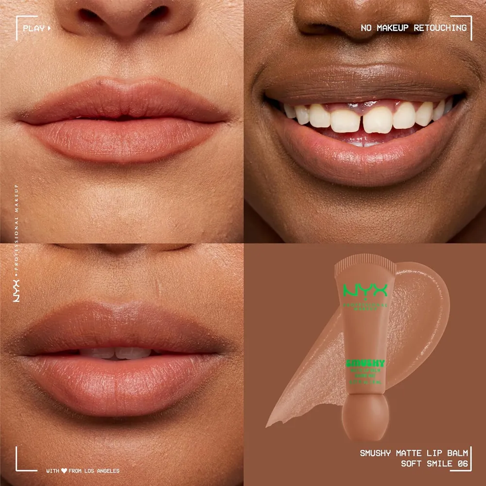 Balsam de Buze Mat Nyx Professional Makeup Smushy Matte Lip Balm Soft Smile