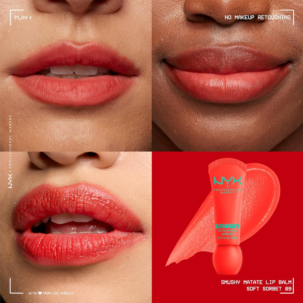 Balsam de Buze Mat Nyx Professional Makeup Smushy Matte Lip Balm Soft Sorbet