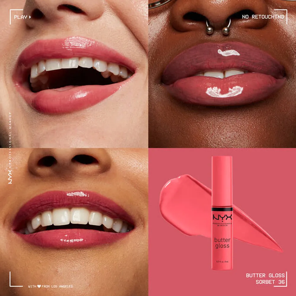 Luciu buze NYX Professional Makeup Butter Gloss Sorbet