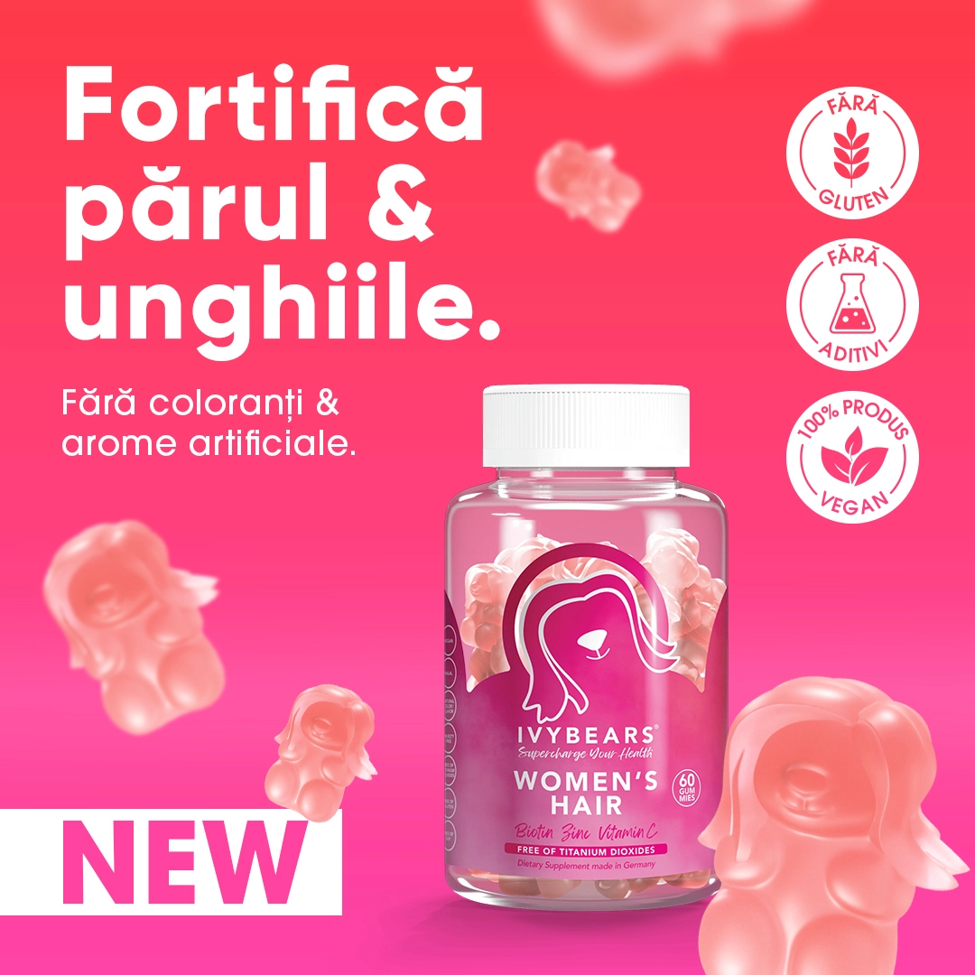 Supliment cu Vitamina C & Zinc pentru Par Sanatos IVY BEARS Women`s Hair