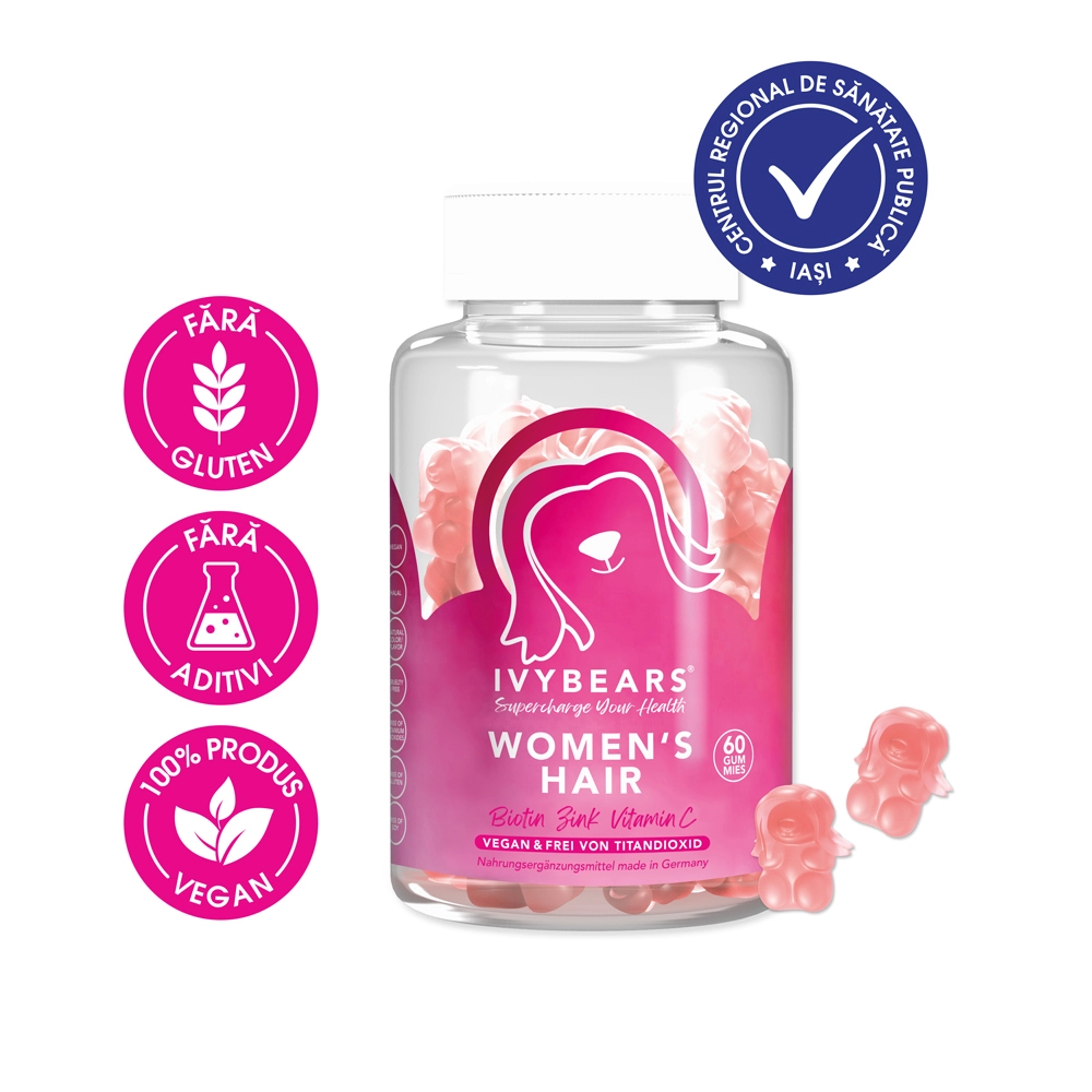 Supliment cu Vitamina C & Zinc pentru Par Sanatos IVY BEARS Women`s Hair
