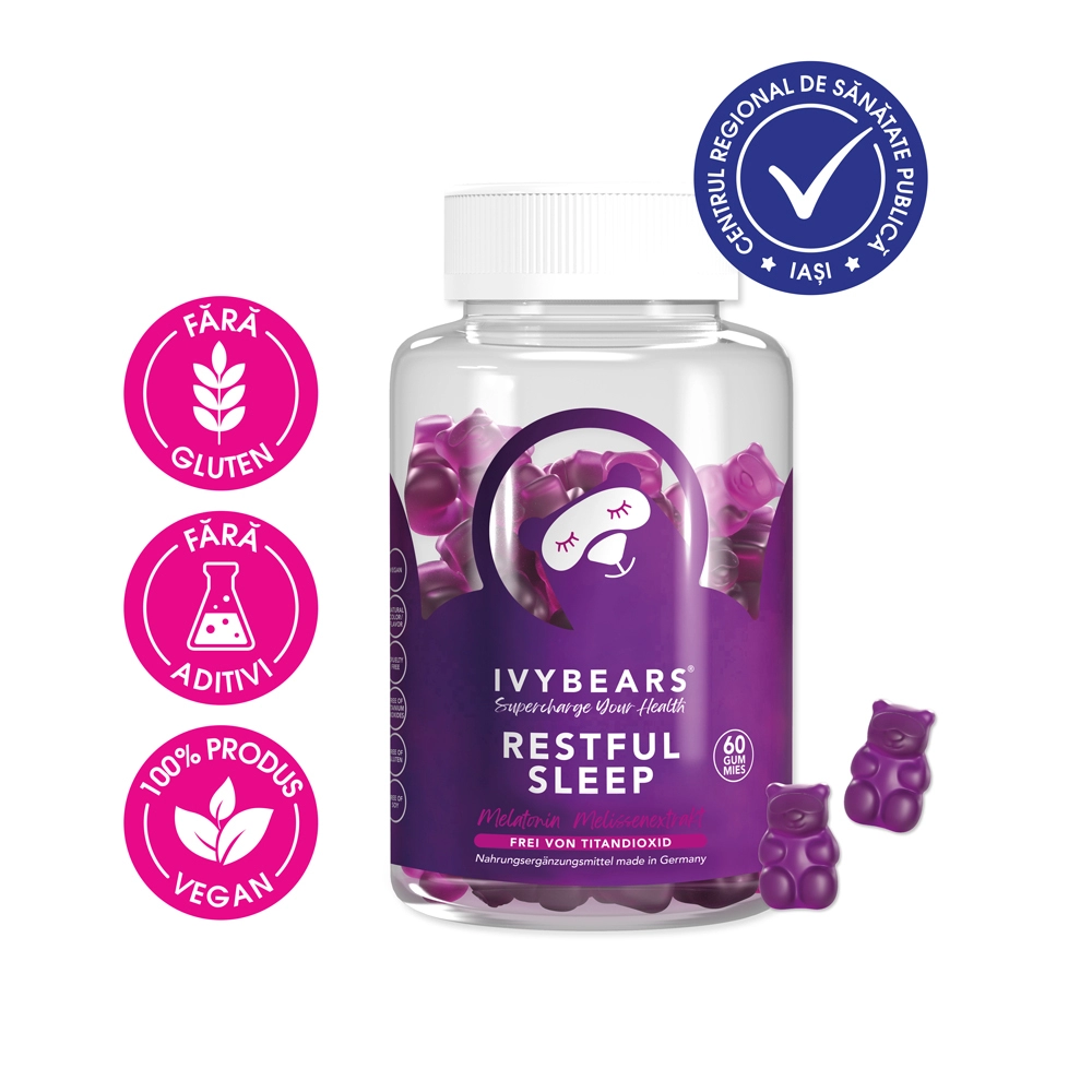 Supliment Natural cu Melatonina pentru Somn Linistit IVY BEARS Restful Sleep