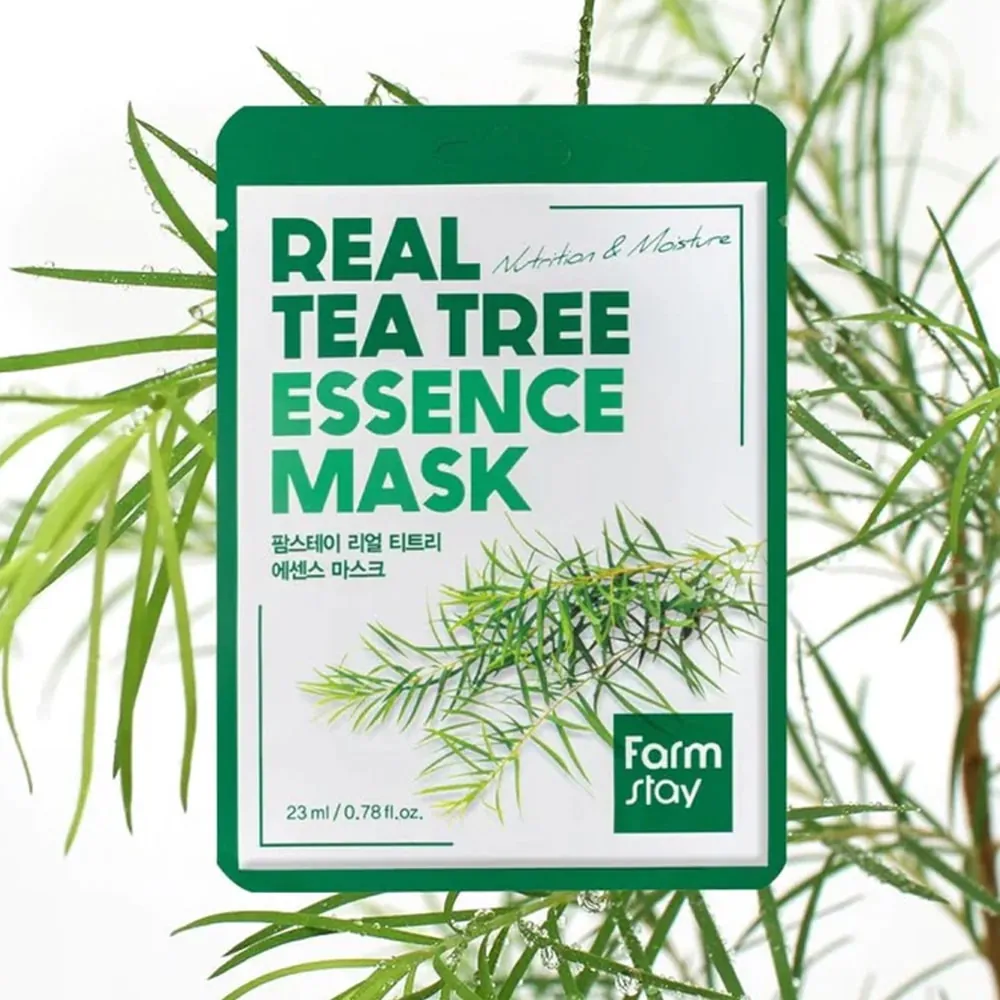 Masca Calmanta pentru Ten Sensibil cu Arbore de Ceai Farmstay Essence Mask