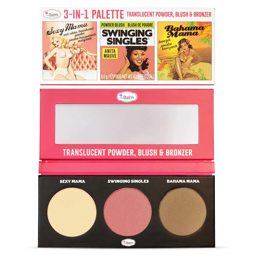 Paleta Multifunctionala theBalm Must Haves Powder Trio Translucent Powder, Blush & Bronzer