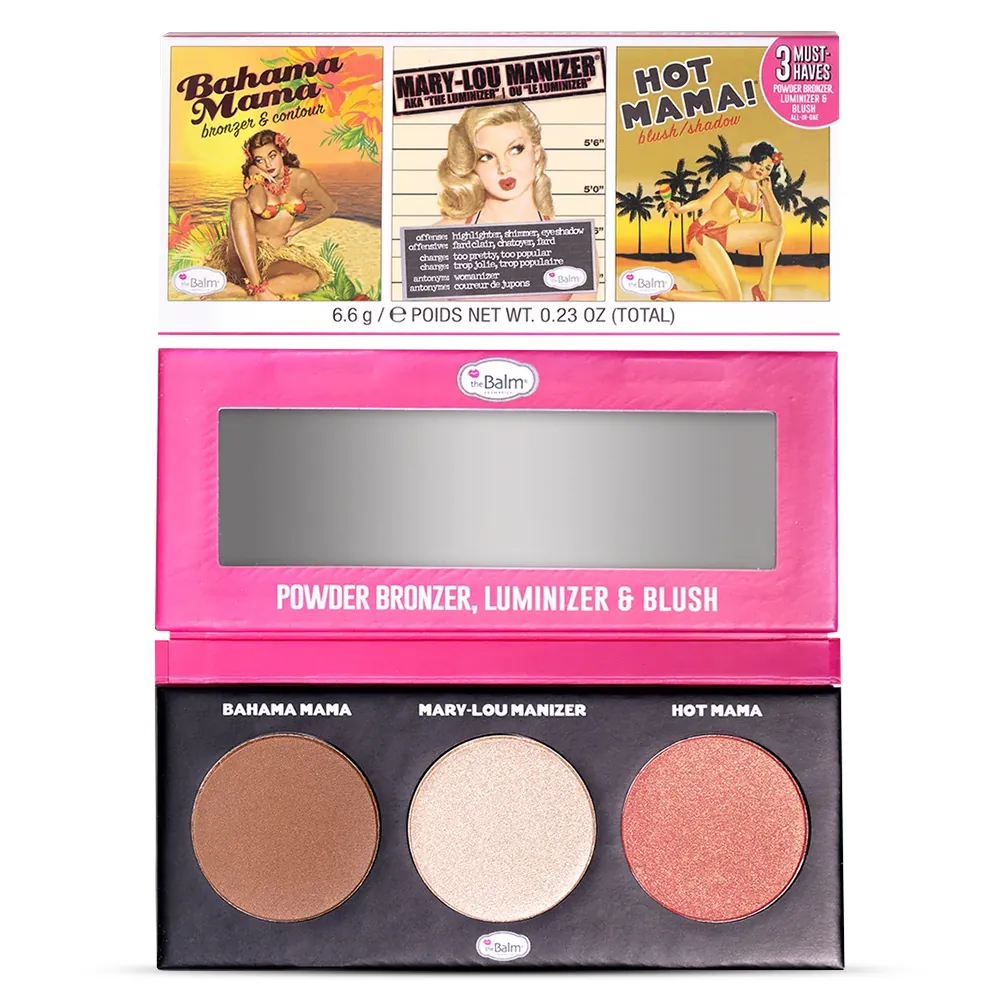 Paleta Multifunctionala theBalm Must Haves Powder Trio Bahama Mama, Hot Mama, Mary-Lou Manizer