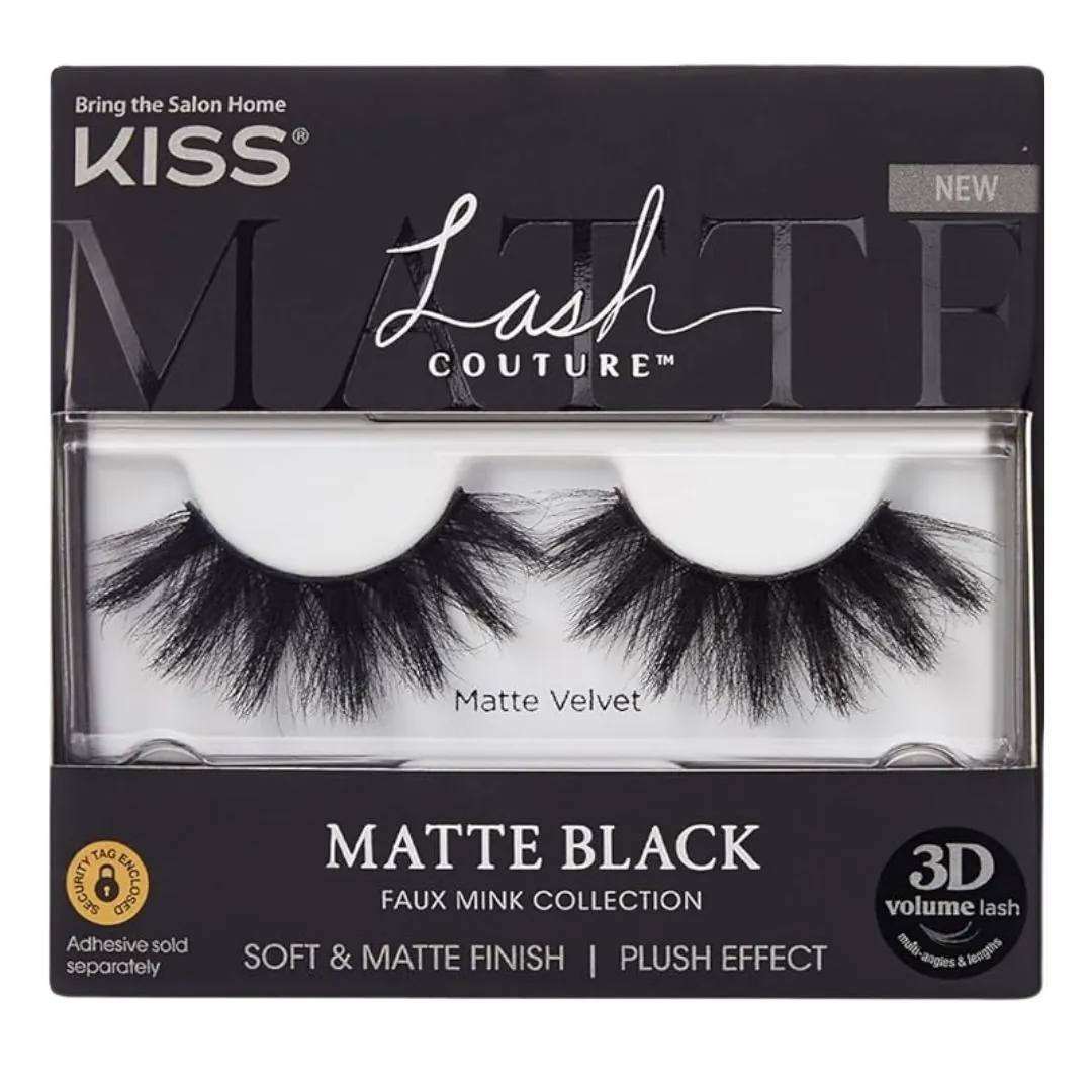Gene false tip bandă KissUSA Lash Couture Matte Black Collection Matte Velvet Kiss USA