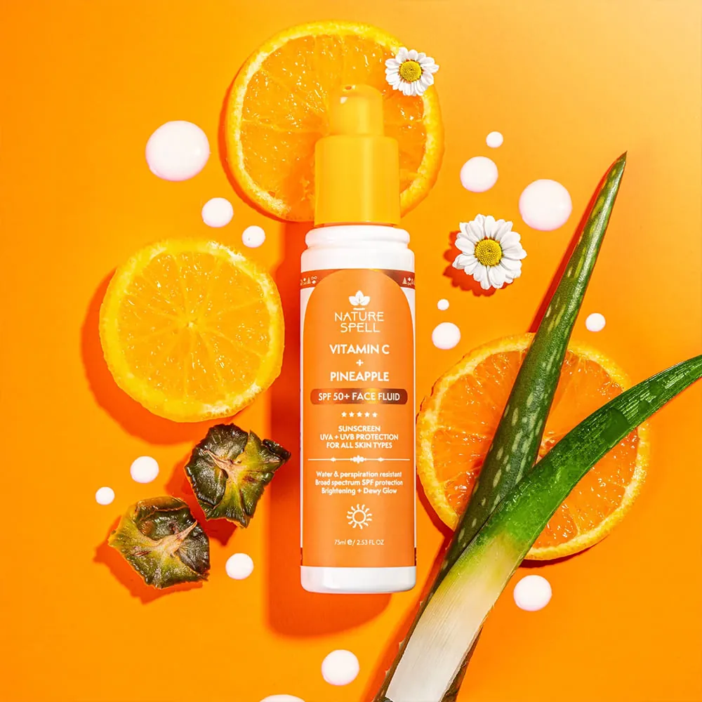 Crema cu Protectie Solara Nature Spell Vitamin C+ Pineapple SPF Face Fluid